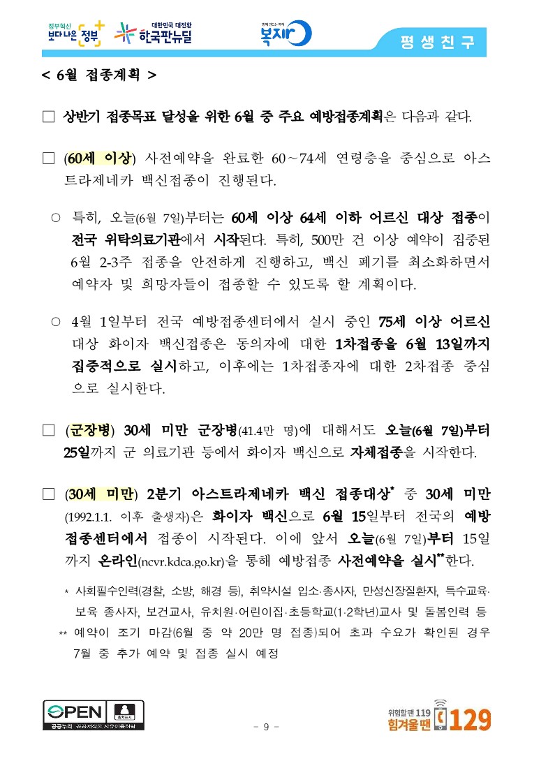 [관계부처합동] 상반기 접종목표 1,300만 명 조기 달성, 6월 말 최대 1,400만 명 달성 전망_9.jpg